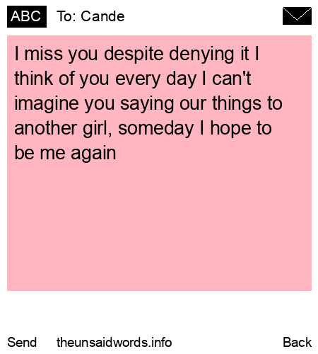 unsent message to Cande