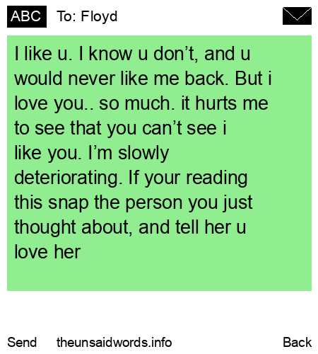 unsent message to Floyd
