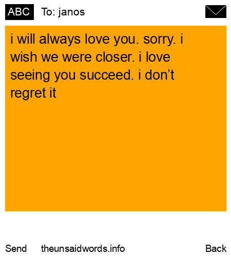 unsent message to janos