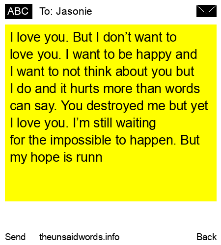 unsent message to Jasonie