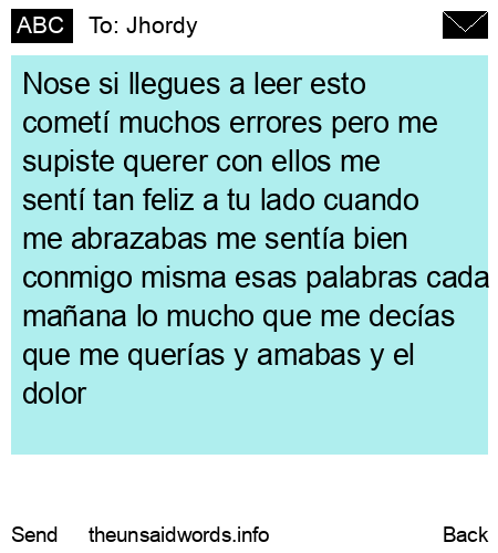 unsent message to Jhordy