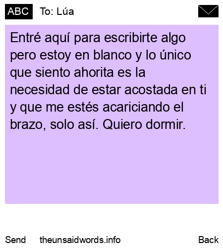 unsent message to Lúa