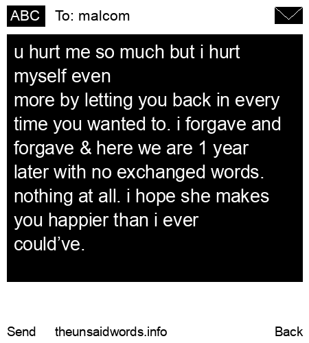 unsent message to malcom
