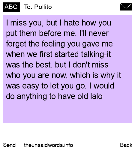 unsent message to Pollito
