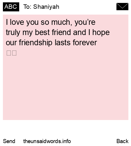 unsent message to Shaniyah