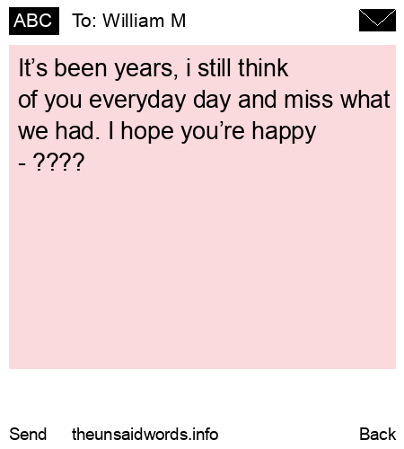 unsent message to William M