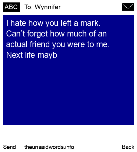 unsent message to Wynnifer