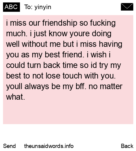unsent message to yinyin