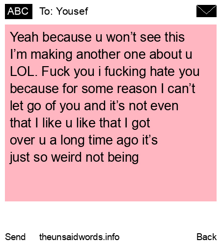 unsent message to Yousef