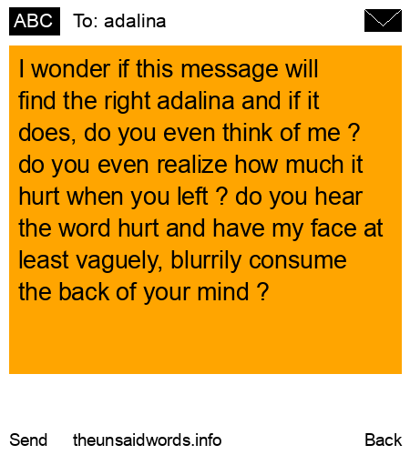 unsent message to adalina