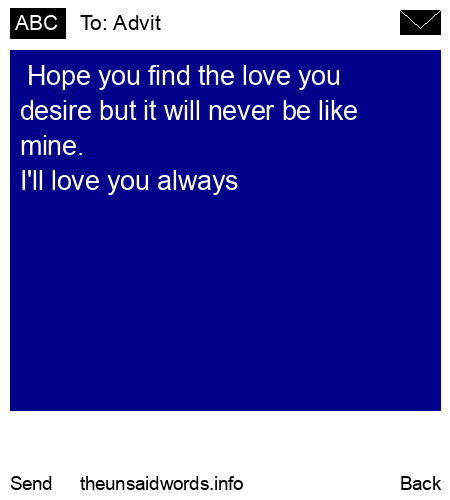 unsent message to Advit