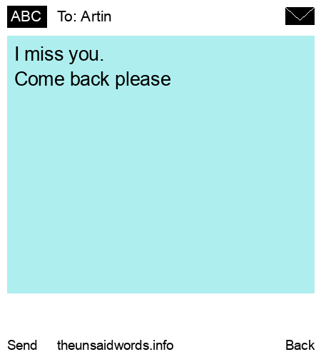 unsent message to Artin