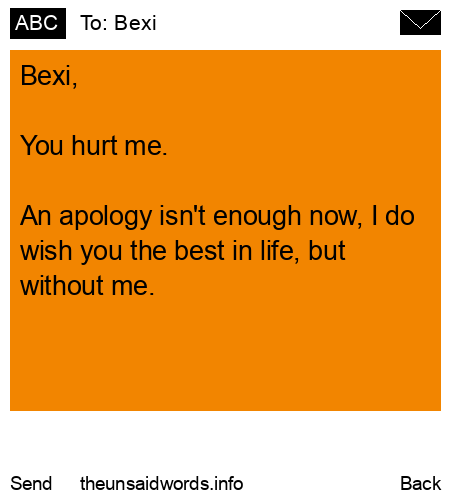 unsent message to Bexi