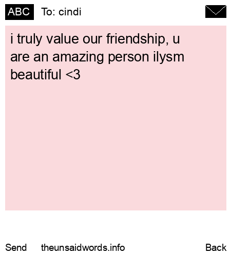 unsent message to cindi
