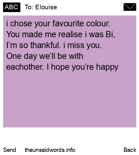 unsent message to Elouise