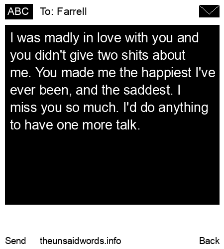 unsent message to Farrell