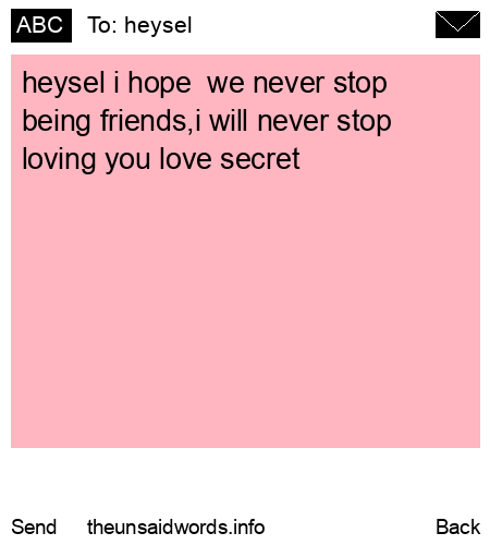 unsent message to heysel