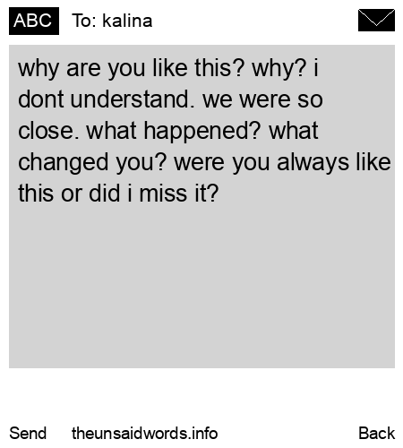 unsent message to kalina