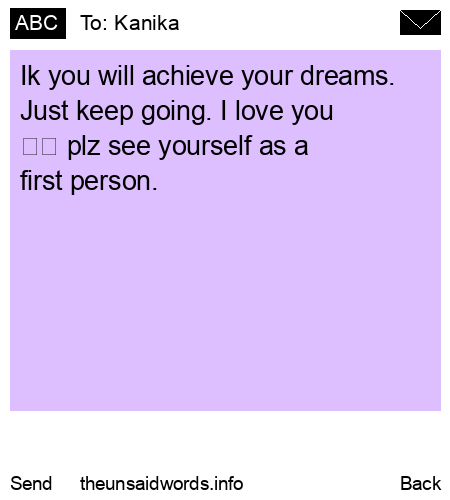 unsent message to Kanika