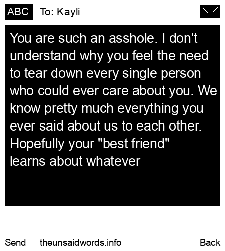 unsent message to Kayli