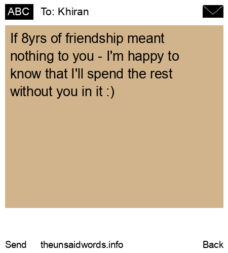 unsent message to Khiran
