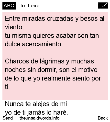 unsent message to Leire