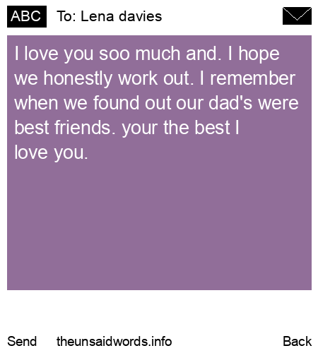 unsent message to Lena davies