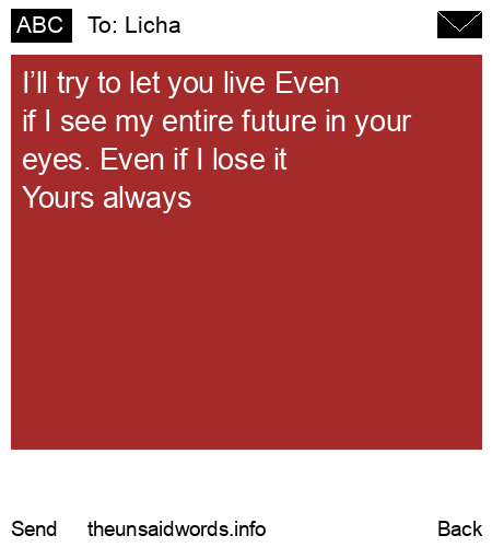 unsent message to Licha