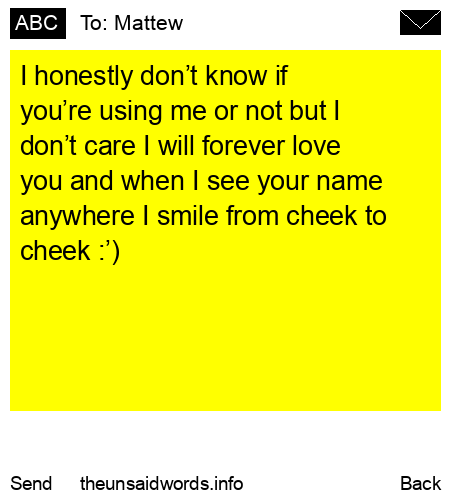 unsent message to Mattew