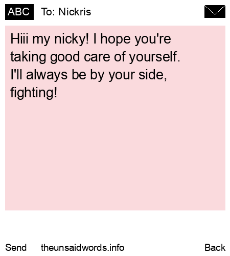 unsent message to Nickris