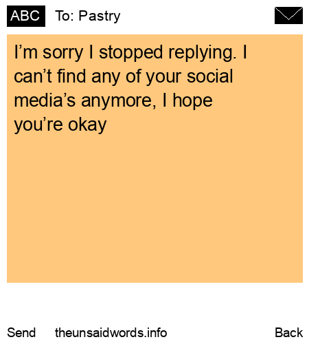 unsent message to Pastry