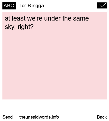 unsent message to Ringga