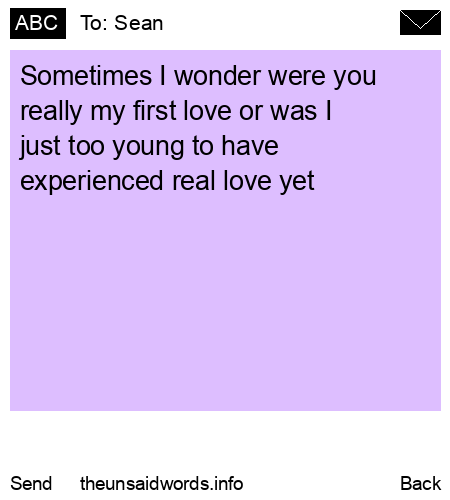 unsent message to Sean