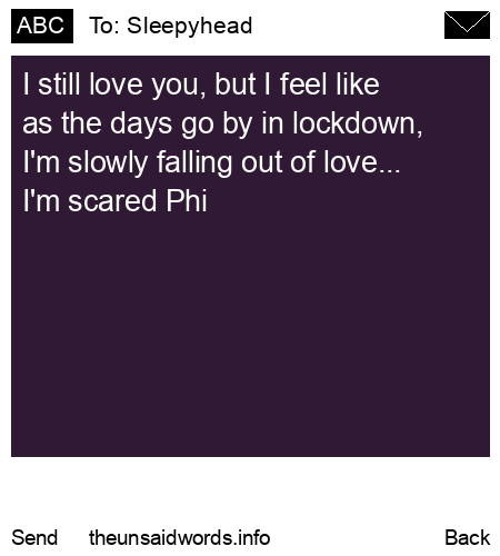 unsent message to Sleepyhead