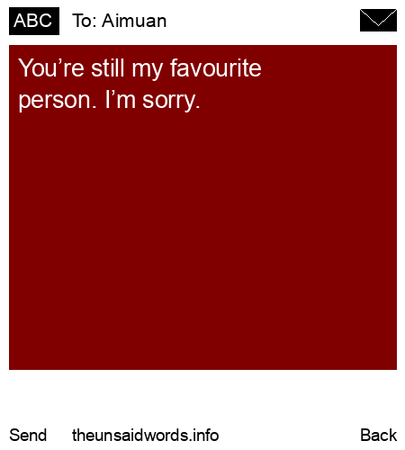 unsent message to Aimuan