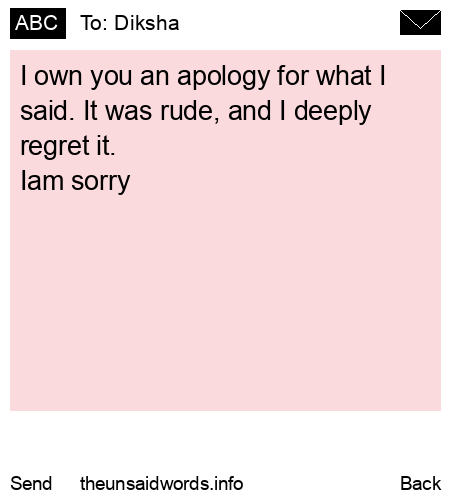 unsent message to Diksha