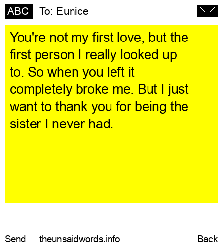 unsent message to Eunice