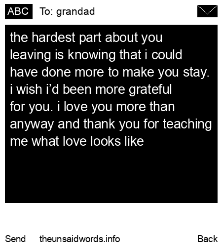 unsent message to grandad