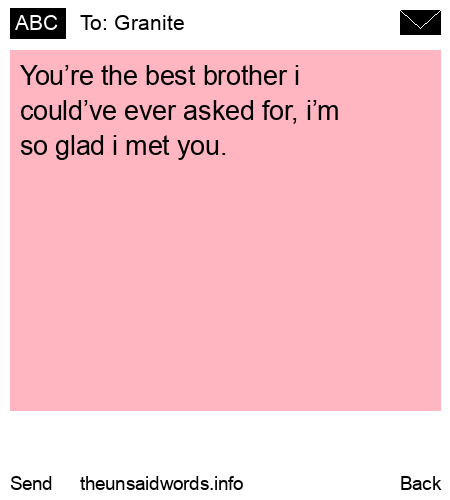 unsent message to Granite