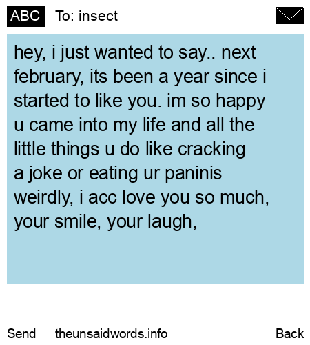 unsent message to insect