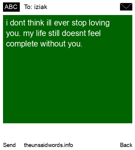 unsent message to iziak