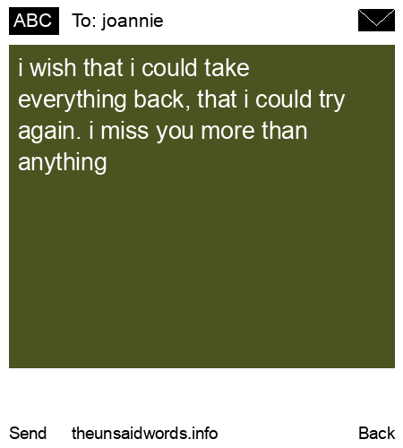 unsent message to joannie
