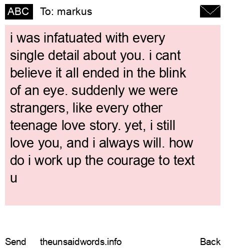 unsent message to markus