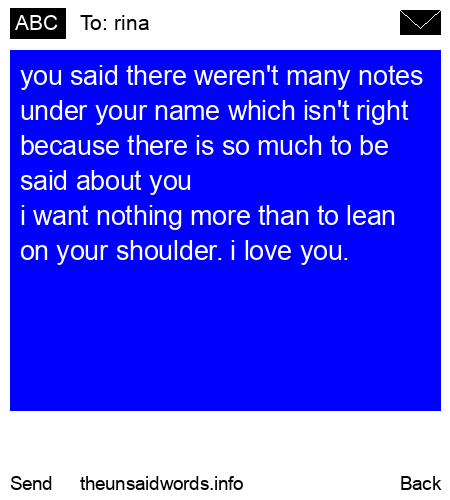 unsent message to rina