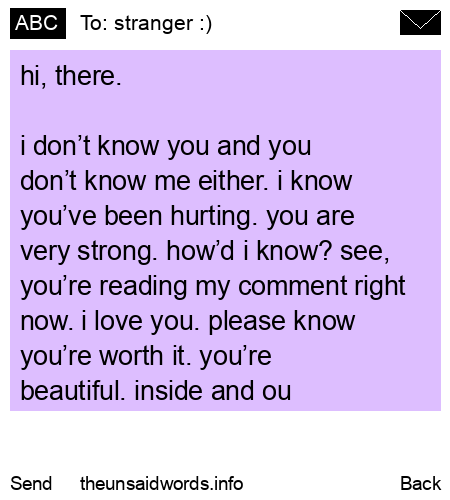 unsent message to stranger :)