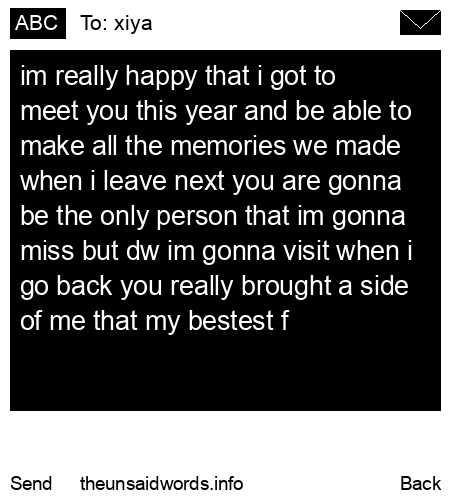 unsent message to xiya