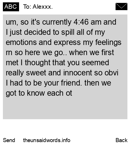unsent message to Alexxx.