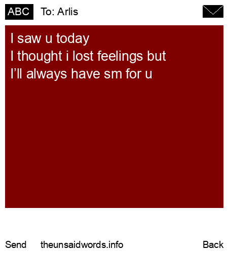 unsent message to Arlis