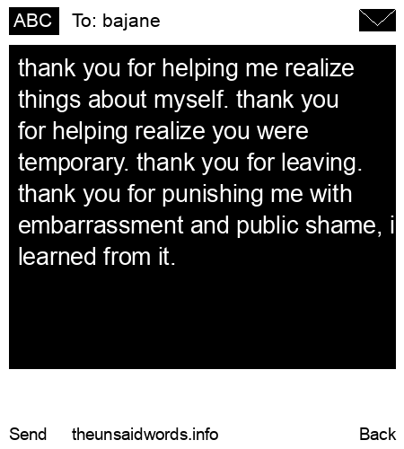 unsent message to bajane