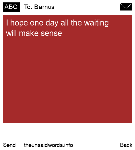 unsent message to Barnus